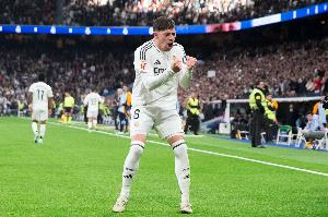 九游体育官网-92分08秒！巴尔韦德攻入皇马本世纪西甲主场第4晚制胜进球